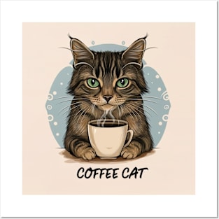 Beautiful coffee cat Posters and Art